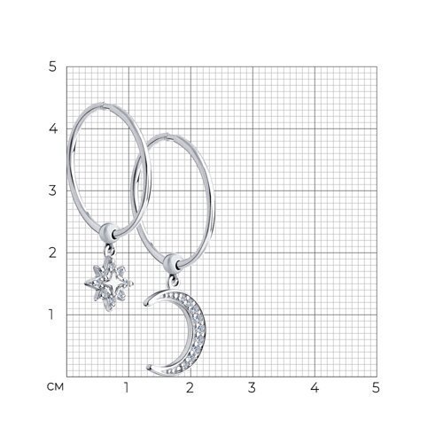 Серьги из серебра с фианитами (Арт.94023966)