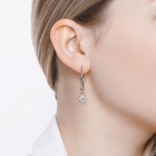 Серьги из серебра с фианитом «Лунный Орбиталь» Соколов (арт.94023966)