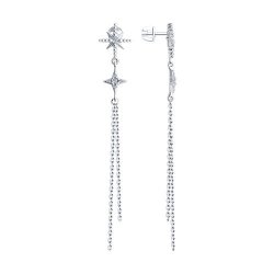 Серьги из серебра с фианитами (Арт.94025761)