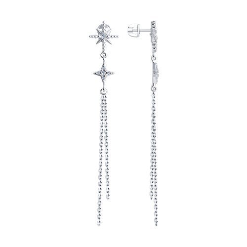 Серьги из серебра с фианитами (Арт.94025761)