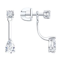 Серьги из белого золота с бриллиантами выращенными (Арт.9020114-3-5)
