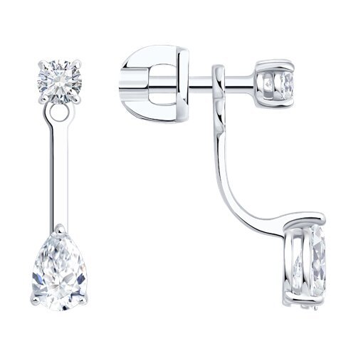 Серьги из белого золота с бриллиантами выращенными (Арт.9020114-3-5)