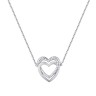 Ожерелье с фианитами «Двойное Сердце» серебро 925 Fresh Jewelry (арт.CZ-N02732-X-W-X-X-W)