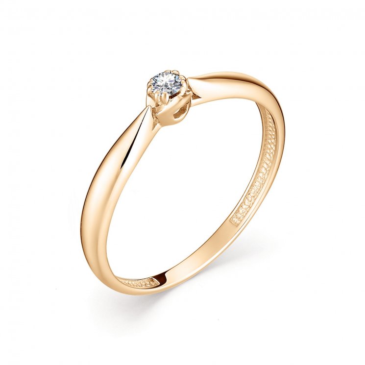 Золотое кольцо с бриллиантом Алькор КЮЗ (Золото) 12893-100