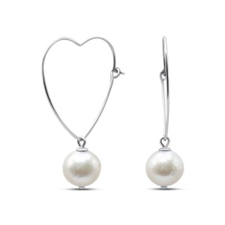 Серьги серебряные с жемчугом «Крылья» Myjewels (арт.0221)