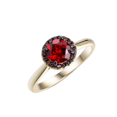 Кольцо из серебра с гранатом (Арт.cz-r00923-x-lb-pg-x-br)