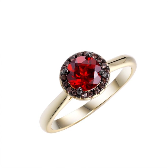 Кольцо из серебра с гранатом (Арт.cz-r00923-x-lb-pg-x-br)