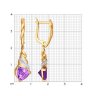 Серьги золотые пробы 585 с аметистом (Арт.724981)