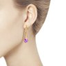 Серьги золотые пробы 585 с аметистом (Арт.724981)