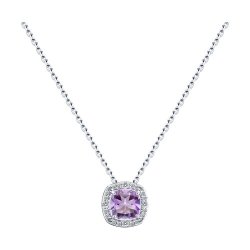 Колье из серебра с аметистом и фианитами (Арт.92070108) Колье из серебра с аметистом и фианитами (Арт.92070108)