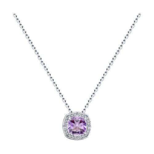 Колье из серебра с аметистом и фианитами (Арт.92070108) Колье из серебра с аметистом и фианитами (Арт.92070108)
