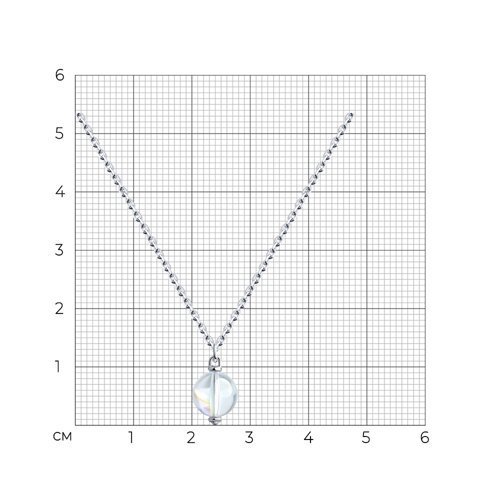 Колье из серебра с кристаллом (Арт.94070415)