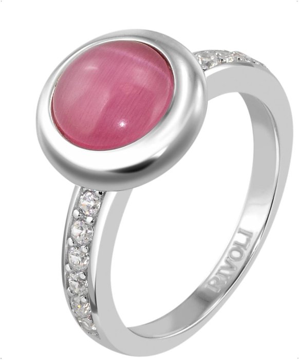 Кольцо из серебра с кошачим глазом и куб. цирконием (Арт.fgr-5-8-h-31-s)