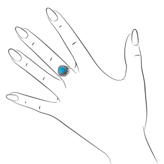Кольцо серебряное с бирюзой и марказитом «Крылья небес» My-Jewels (арт.2139)