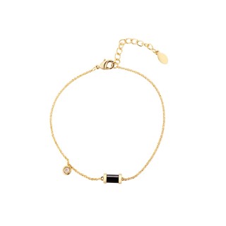 Браслет серебряный с керамикой и фианитом «Lemon Ceramic» Fresh Jewelry (арт.TC-B01649-B-L-W-X-X)