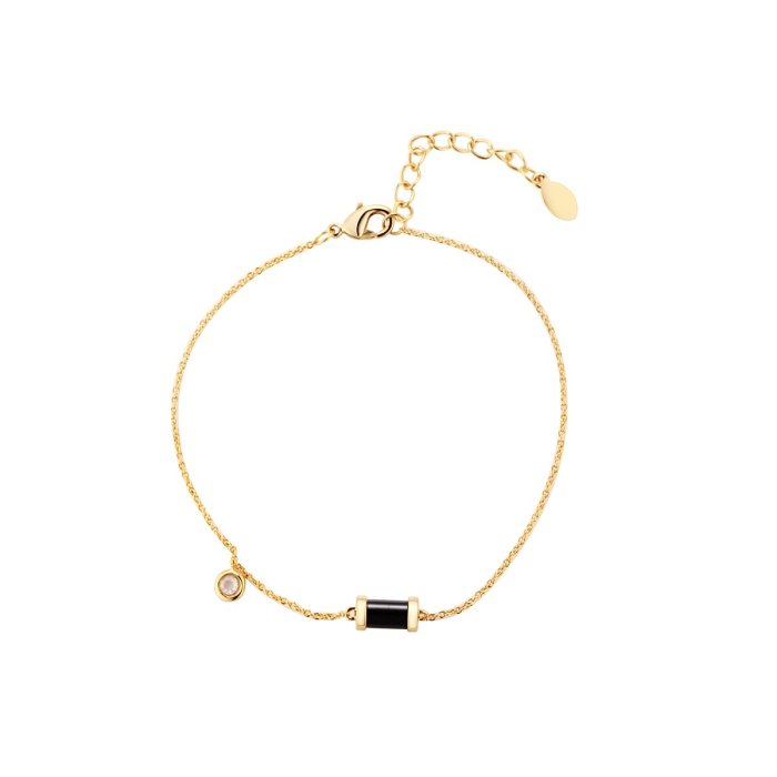 Браслет из серебра с керамикой и фианитом (Арт.tc-b01649-b-l-w-x-x)