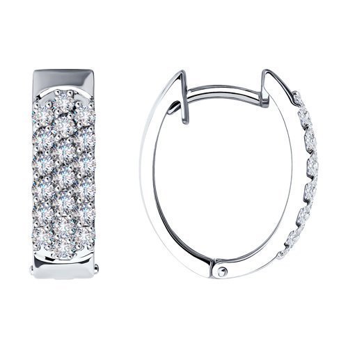 Серьги из белого золота с бриллиантами (Арт.1021775-3)