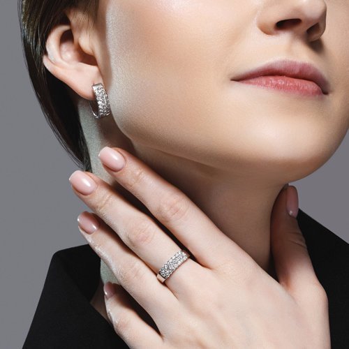 Серьги из белого золота с бриллиантами (Арт.1021775-3)