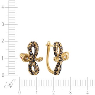 Серьги золотые с бриллиантами и розовыми сапфирами «Snake Luxe» MyJewels (арт.E28563R_DN_PS_YG)