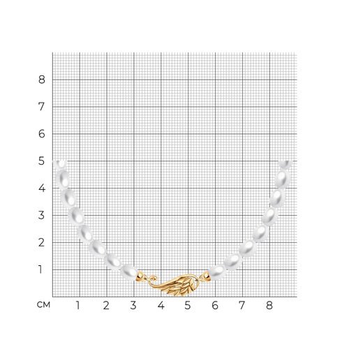 Колье золотое пробы 585 с жемчугом (Арт.797064)