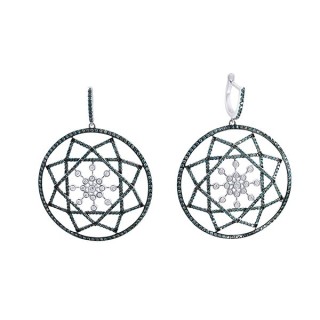 Серьги с бриллиантами «Космический орнамент» из белого золота MyJewels (арт.EJ4799EM)
