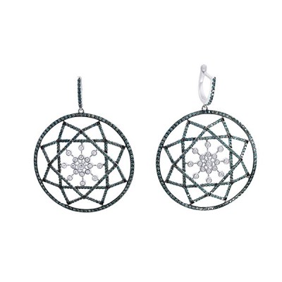 Серьги с бриллиантами «Космический орнамент» из белого золота MyJewels (арт.EJ4799EM)