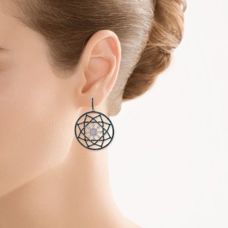 Серьги с бриллиантами «Космический орнамент» из белого золота MyJewels (арт.EJ4799EM)