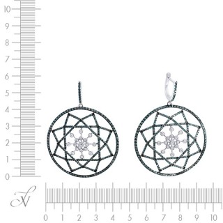 Серьги с бриллиантами «Космический орнамент» из белого золота MyJewels (арт.EJ4799EM)