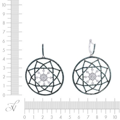 Серьги с бриллиантами «Космический орнамент» из белого золота MyJewels (арт.EJ4799EM)