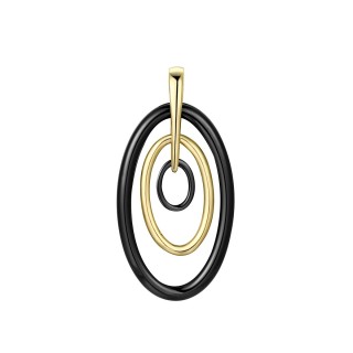Кулон с керамикой «Lemon Ceramic Oval» серебро 925 Fresh Jewelry (арт.TC-P00045-B-L-X-X-X)