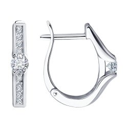 Серьги из белого золота с бриллиантами (Арт.1022122-3)