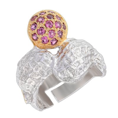 Серебряное кольцо BEAVERS с родолитом 1157rod