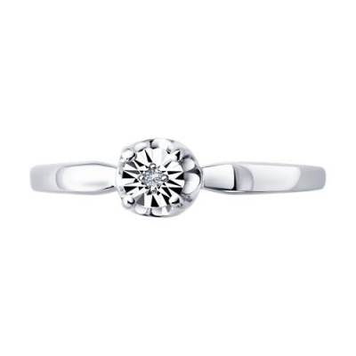 Кольцо из белого золота с бриллиантом «Северное Сияние» SOKOLOV (арт.1012904-3)
