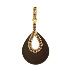 Кулон из серебра с керамикой и куб. цирконием (Арт.tm-p00144-br-l-x-x-db)