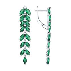 Серьги из серебра с ситаллами (Арт.94-321-02172-2)