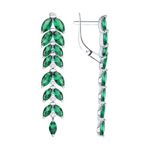 Серьги из серебра с ситаллами (Арт.94-321-02172-2)