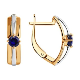 Серьги из серебра с корундом «Ночная Элегия» Соколов (арт.88020071)