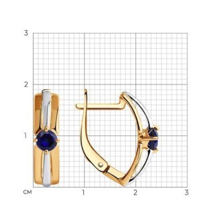 Серьги из серебра с корундом «Ночная Элегия» Соколов (арт.88020071)