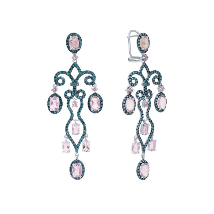 Серьги из белого золота с аметистом и бриллиантом (Арт.mp51750a-bl-pam_wgdlam_sr_dl_am_wg)