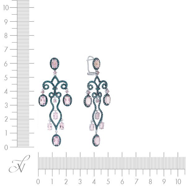 Серьги из белого золота с аметистом и бриллиантом (Арт.mp51750a-bl-pam_wgdlam_sr_dl_am_wg)