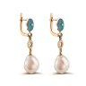 Серьги из золота с бриллиантом и жемчугом Русские Самоцветы (Арт.95636)