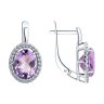 Серьги из серебра с аметистами и фианитами (Арт.94-320-01999-2)