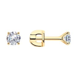 Серьги из золочёного серебра с фианитами (Арт.93021160)