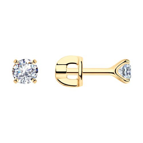 Серьги из золочёного серебра с фианитами (Арт.93021160)