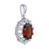 Подвеска из серебра с гранатом и фианитами (Арт.94-330-02042-2)