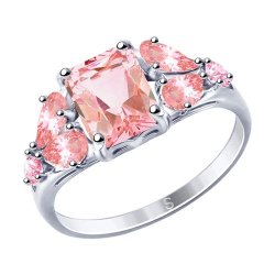 Кольцо из серебра с фианитами (Арт.94012762)