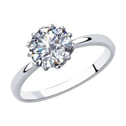 Кольцо из серебра с фианитом (Арт.94-110-01218-1)