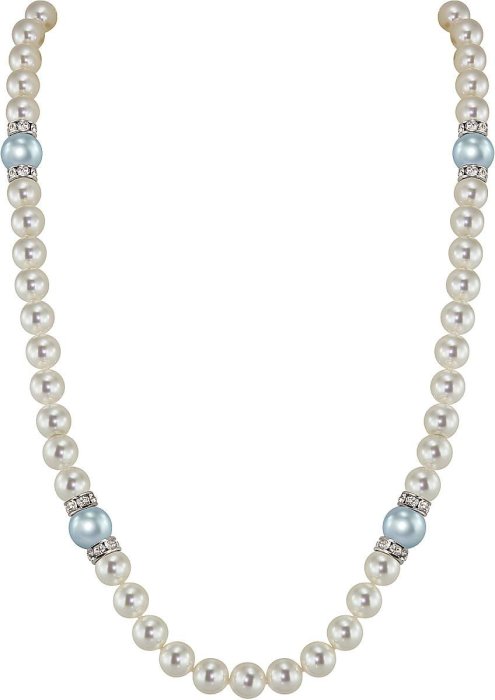 Ожерелье из серебра с жемчугом и куб. цирконием (Арт.102l-sr5-1-27)