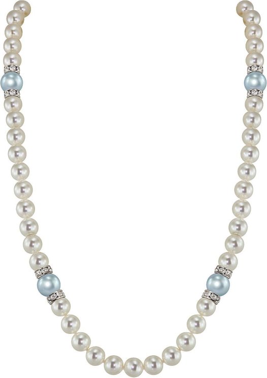 Ожерелье из серебра с жемчугом и кристаллом swarovski (Арт.102l-sr5-1-27)