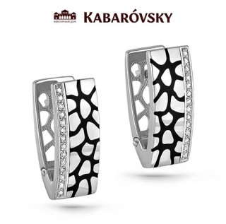 Серьги золото с бриллиантами «Городские контрасты» Kabarovsky (арт.12-1709-1002)